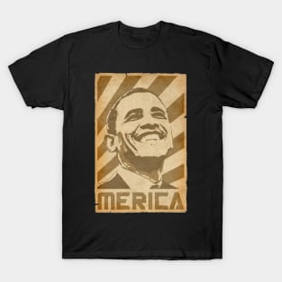 Barack Obama Merica Retro Propeganda T-Shirt